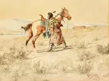 Edgar Samuel Paxson, Enemy Sighted, watercolor on paper