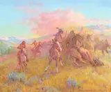 Buckeye James C. Blake, Striking the Northern Herd, oil on canvas