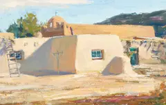 Rod Goebel, Adobe at Talpa, oil on canvas