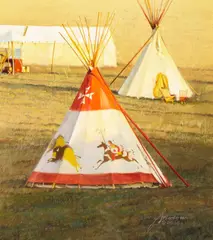 Gordon Snidow, Buffalo Medicine, oil on board