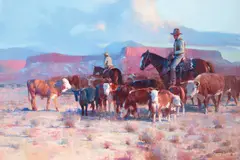 Brahma by James Elwood Reynolds, oil on canvas, sold Apr 2023