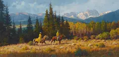 Colorado Cowboys by Martin Grelle, oil on canvas, sold Apr 2023