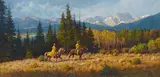 Martin Grelle, Colorado Cowboys, oil on canvas