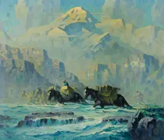 Eustace Paul Ziegler, The Ford, Mt. McKinley, oil on canvas