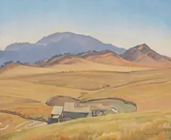 Maynard Dixon, Abandoned House, Contra Costa Co., Cal., oil on canvas laid to Masonite