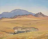 Maynard Dixon, Abandoned House, Contra Costa Co., Cal., oil on canvas laid to Masonite
