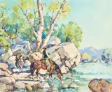 Marjorie Jane Reed, A Pause for Refreshment, oil on canvasboard