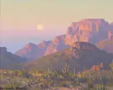 Michael Stack, Moon Over the Ajo Range, Arizona, oil on canvas