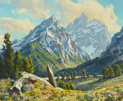 Conrad Schwiering, Spring Highlights, oil on Masonite