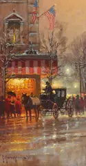 G., Evening Cab, oil on board