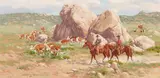 Russell Houston, Cowboy Conversation, oil on canvas