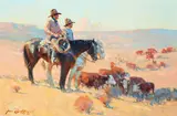 James Elwood Reynolds, Watching the Herd, oil on canvas