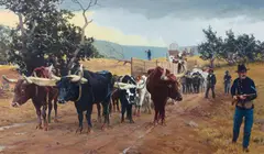 Francis Henry Beaugureau, Guarding the Wagon, circa 1975, oil on canvas