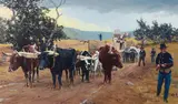 Francis Henry Beaugureau, Guarding the Wagon, circa 1975, oil on canvas
