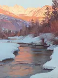 Jay Moore, Last Light, Gore Range, oil on canvas laid to panel