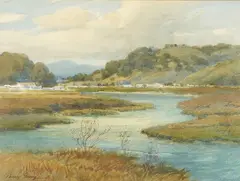 Marin Marshes by Percy Gray, watercolor on paper, sold Apr 2023
