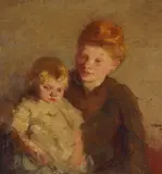 Joseph Raphael, Mother and Child, oil on canvas