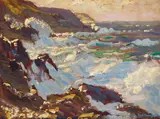 Paul Dougherty, Crashing Surf, oil on panel