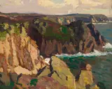 Paul Dougherty, Rocky Coast, oil on panel