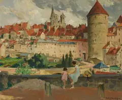 Jules Eugene Pages, Summer in Burgundy, oil on canvas