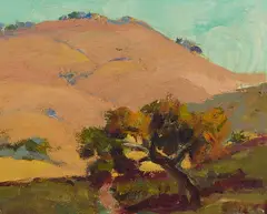 Hillside by Selden Connor Gile, circa 1940, oil on canvas, sold Apr 2023