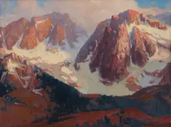 Franz Bischoff, Sierra Landscape, oil on canvas