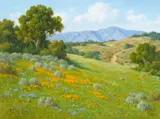 David Chapple, Foothill Color, oil on linen laid to board