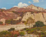 William Wendt, Mountains Beyond a Dry Creek Bed, oil on canvas