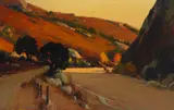Alfred R. Mitchell, Road Along a Riverbed, oil on canvas