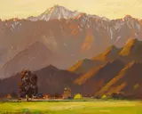 Alfred R. Mitchell, In the Morning Light, San Jacinto, oil on board