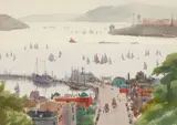 Jade Fon Woo, San Francisco Sunday, watercolor on paper