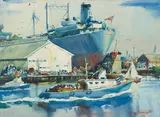 Arthur Edwaine Beaumont, Navy Tanker at Bethlehem Drydock, Terminal Island