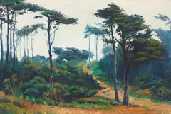 Jian Wang, A Pass at the Golden Gate Park, oil on canvas