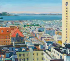 Doug Hoy, View of San Francisco Bay, oil on canvas