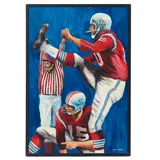Ernie Barnes, Untitled (Boston Patriots), circa 1962, acrylic on canvas