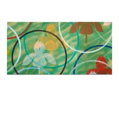 Billy Al Bengston, Salta Verde Dracula, 1976, acrylic on canvas, triptych