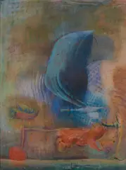 Untitled, from the Hyperion Series by John Altoon, 1964, ink, pastel and sprayed colored ink on illustration board, sold Apr 2023
