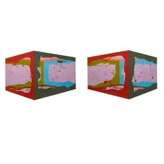 OUTSIDE C's, #178 by Ronald Davis, 1969, acrylic, resin and fiberglass, in two parts, sold Apr 2023