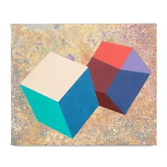 Ronald Davis, Two Cube Row (PTG 0932), 1988, cel-vinyl acrylic copolymer and Nova gel on canvas
