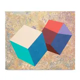 Ronald Davis, Two Cube Row (PTG 0932), 1988, cel-vinyl acrylic copolymer and Nova gel on canvas