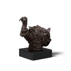 Lee Mullican, Spirit Bird, 1983, bronze on wooden base