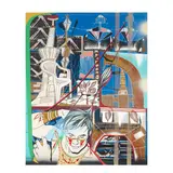 Lari Pitman, Optimal Setting for Atmospheric Conditions that Can Induce Euphoria in the Male, 2001, acrylic with alkyd, aerosol enamel and gesso on paper