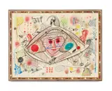 Roy De Forest, Untitled, 1982, colored pencil, graphite and pastel on paper in artist's frame