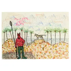 Untitled by Roy De Forest, 1985, crayon, charcoal and ink on paper, offered Apr 2023