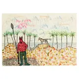 Roy De Forest, Untitled, 1985, crayon, charcoal and ink on paper