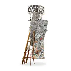 Elliott Hundley, Lure, 2007, wood, tape, metal, glue