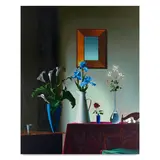Bruce Cohen, Untitled, Interior with Powdered Blue Bearded Iris, 1993, oil on canvas
