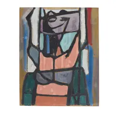 John Ferren, Woman Disrobing, 1947, casein on board