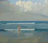 Arthur Frank Mathews, The Spirit of Youth Emerging from the Surf, circa 1910, oil on canvas
