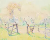 William Clapp, Old Flamingo Road, Broken Gate, oil on Masonite